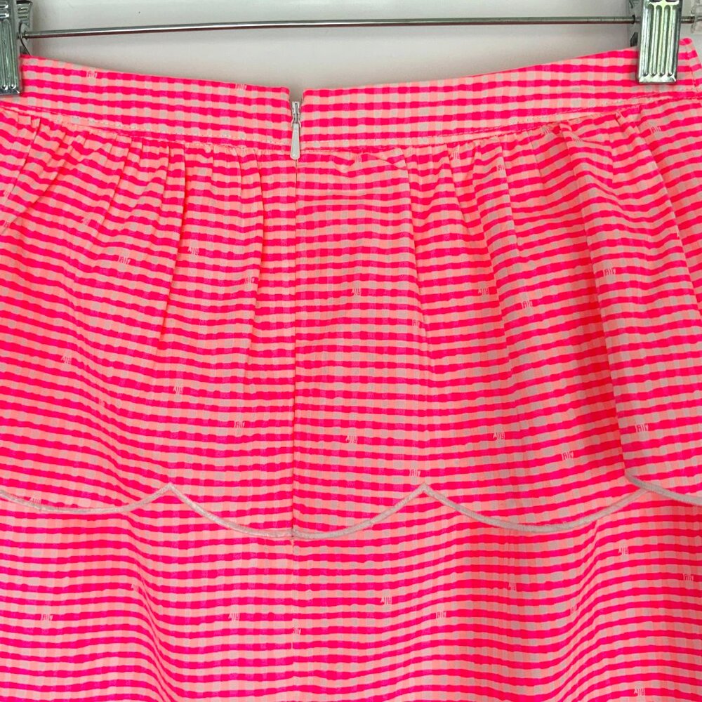 Lilly Pulitzer Thyme Scallop Peplum Gingham Skirt Fiesta Pretty Pink Size 2 - Picture 6 of 16